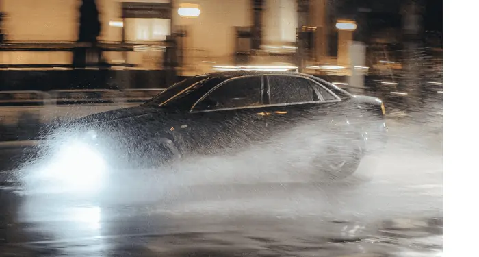 Driving fast through large puddles 