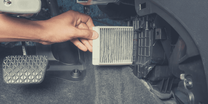 Clean cabin filter clears vinegar smell