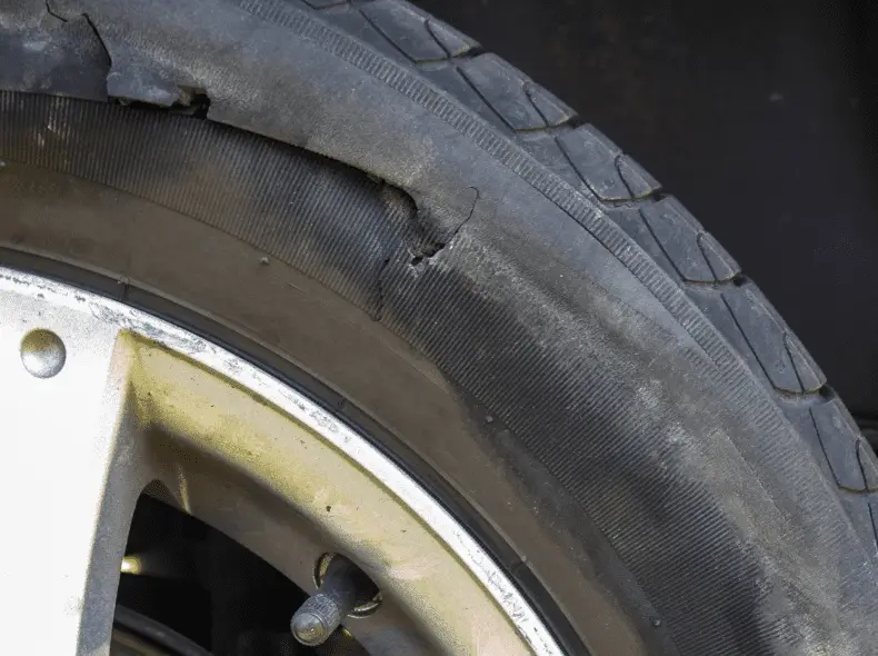 tire sidewall blowout